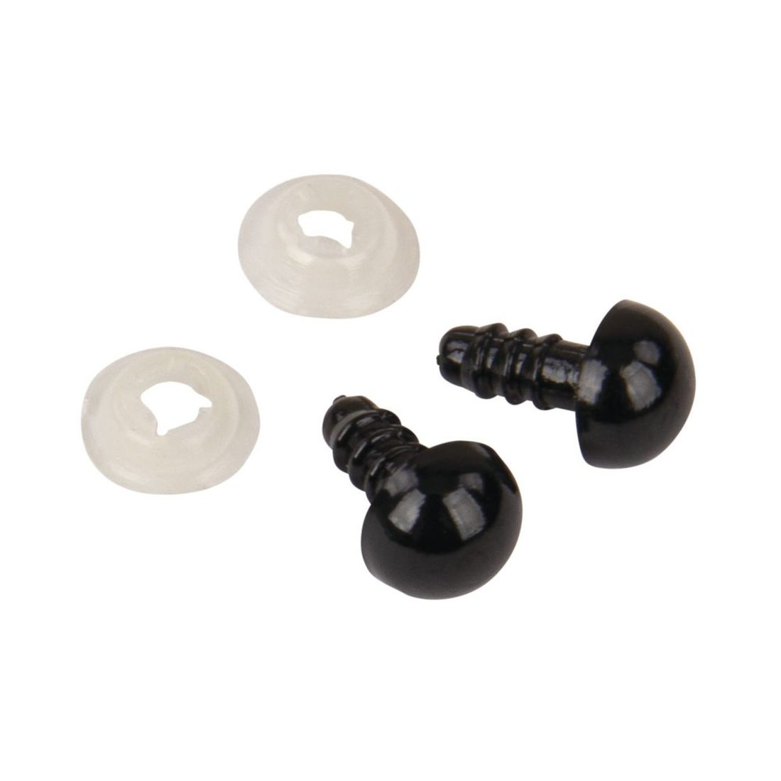 Dieren-steekoog plastic 8 mm 10 stuks donkerbruin