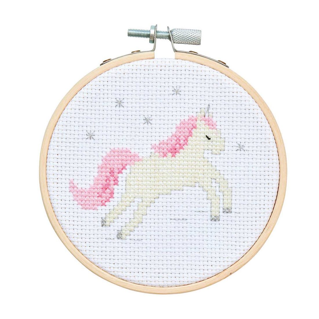 Borduurset kruisjessteek 10 cm eenhoorn Borduurset kruisjessteek 10 cm eenhoorn