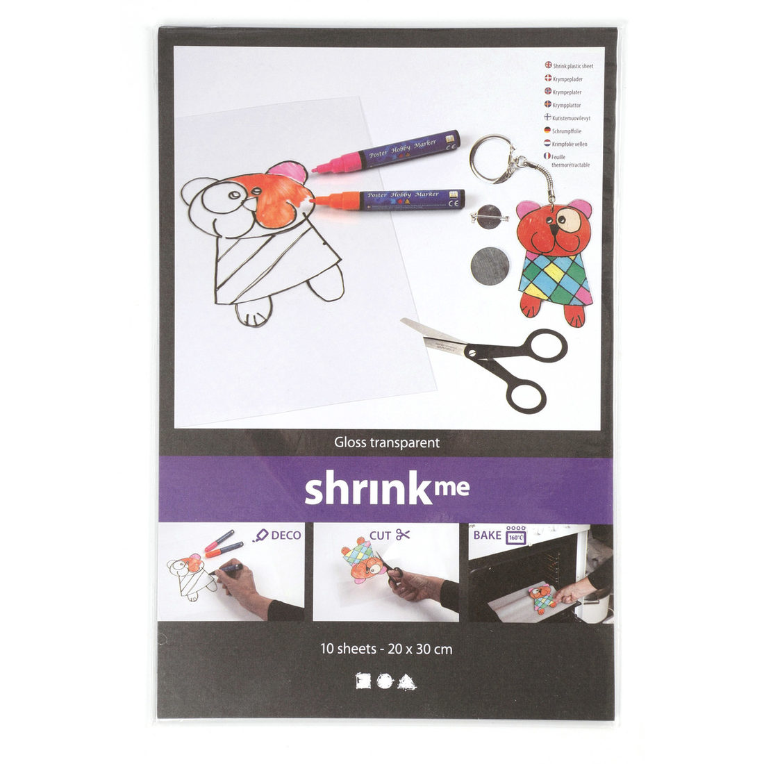 Krimpfolie 20 x 30 cm 10 stuks transpant glanzend Krimpfolie 20 x 30 cm 10 stuks transpant glanzend