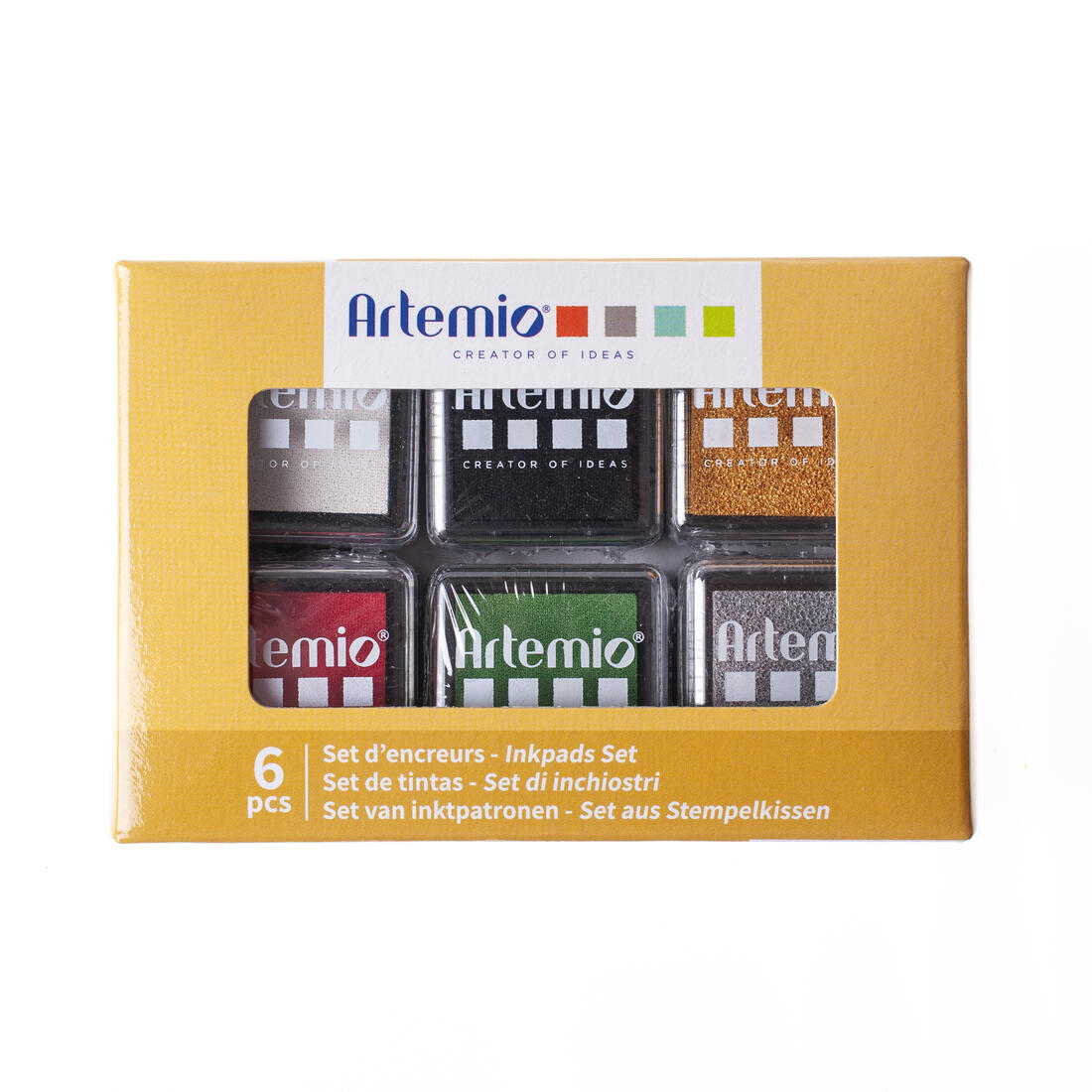 Stempelkussen set 6 kleuren kerst