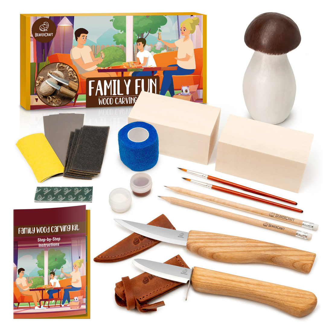 Family fun houtsnijden set 