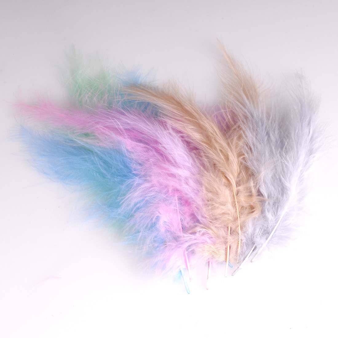 Krea Feathers pluim marabou 10 cm 12 stuks mix