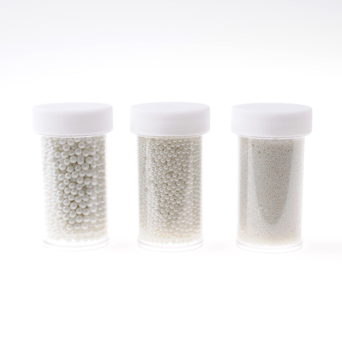 Mini bolletjes glas 3 maten parelmoer