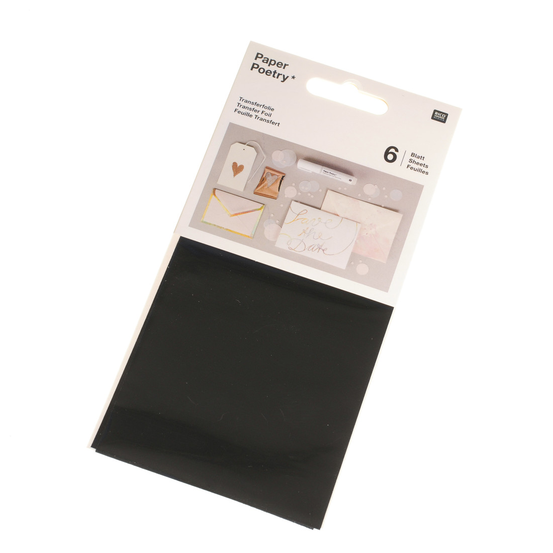 Transferfolie 9 x 15 cm 6 stuks zwart Transferfolie 9 x 15 cm 6 stuks zwart