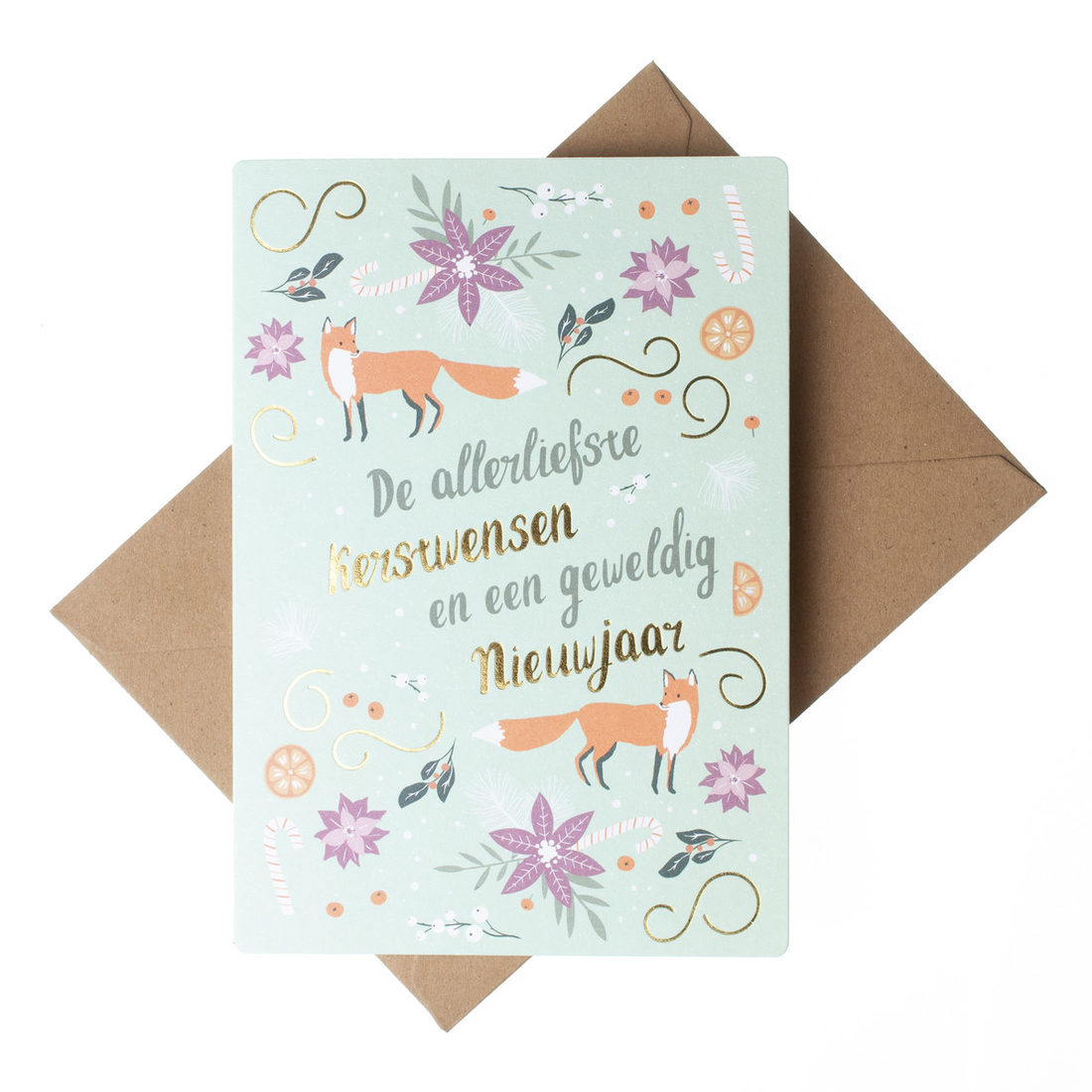 Wenskaarten kerst en Nieuwjaar 8 stuks Vossen Wenskaarten kerst en Nieuwjaar 8 stuks Vossen