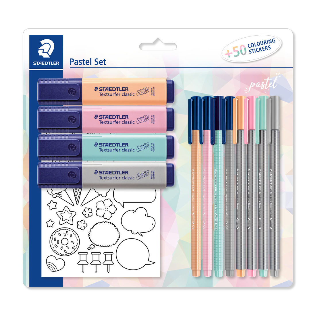 Pastel set 12 stuks + 50 kleurstickers Pastel set 12 stuks + 50 kleurstickers