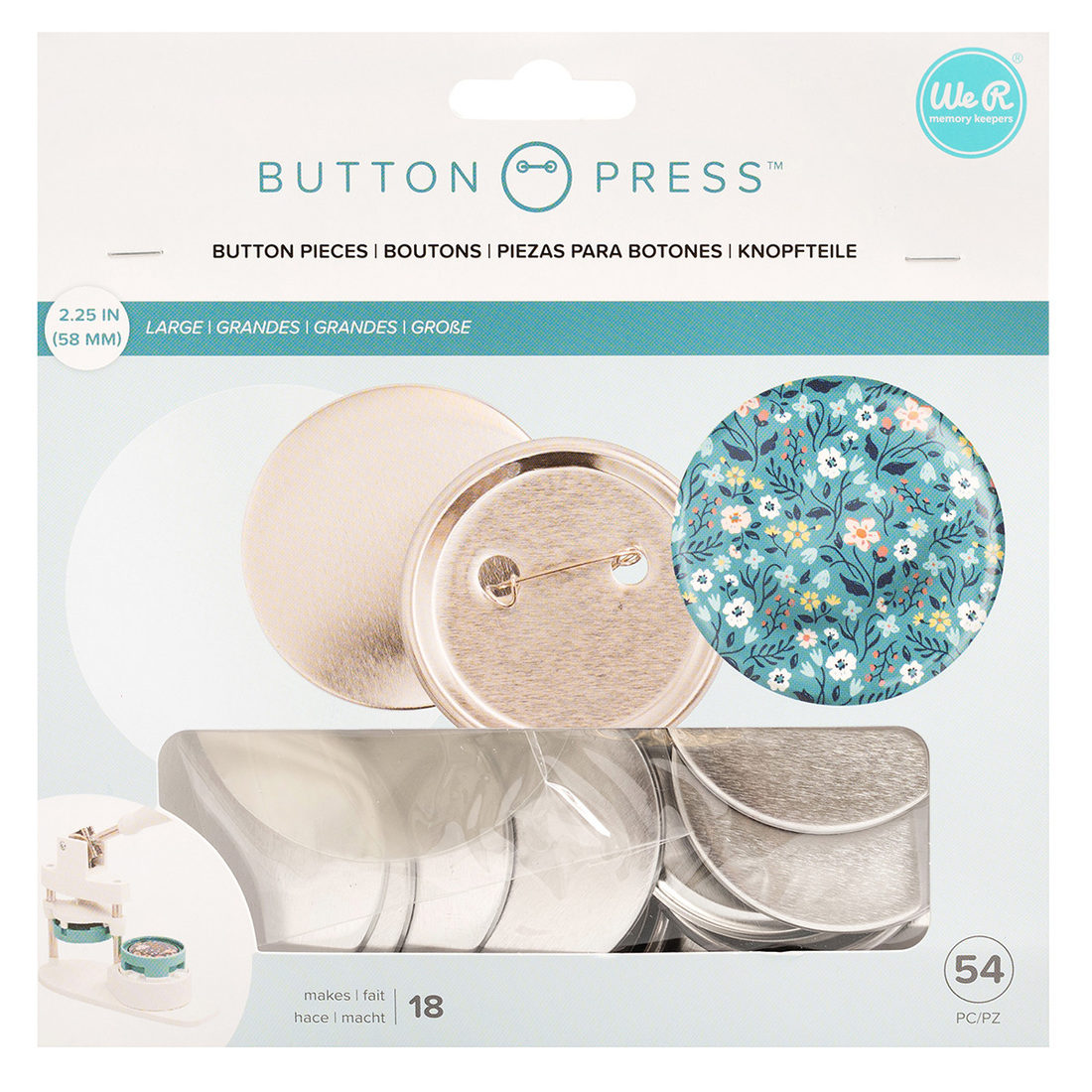 Buttons voor buttonmachine 58 mm 18 stuks