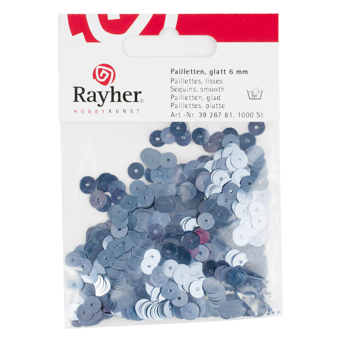 Pailletten 6 mm glad 1000 stuks