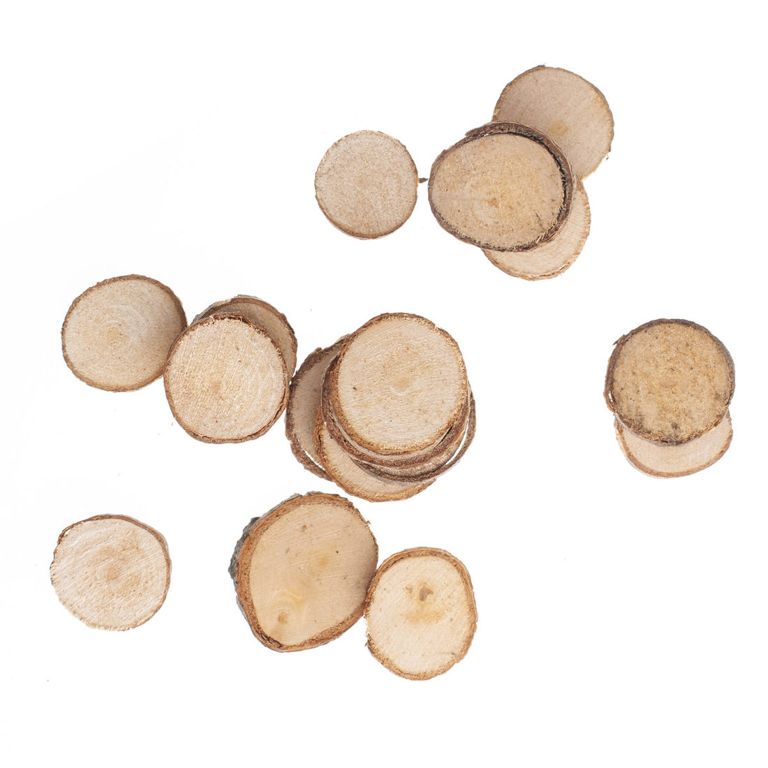 Houten boomschijfjes 3-4 cm 180 g Houten boomschijfjes 3-4 cm 180 g