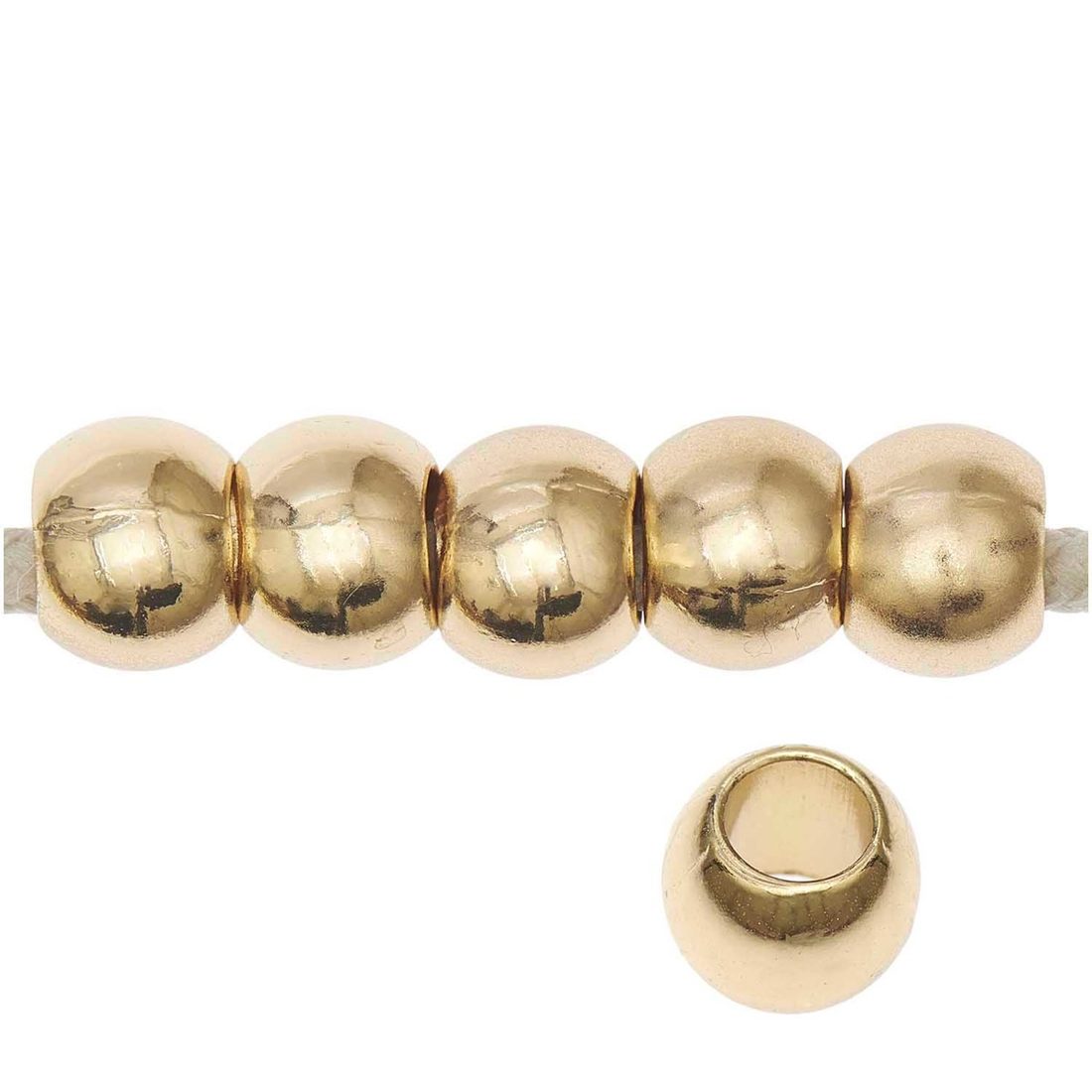 Ponii Beads Kralen metaal 9 x 7 mm 20 stuks goud