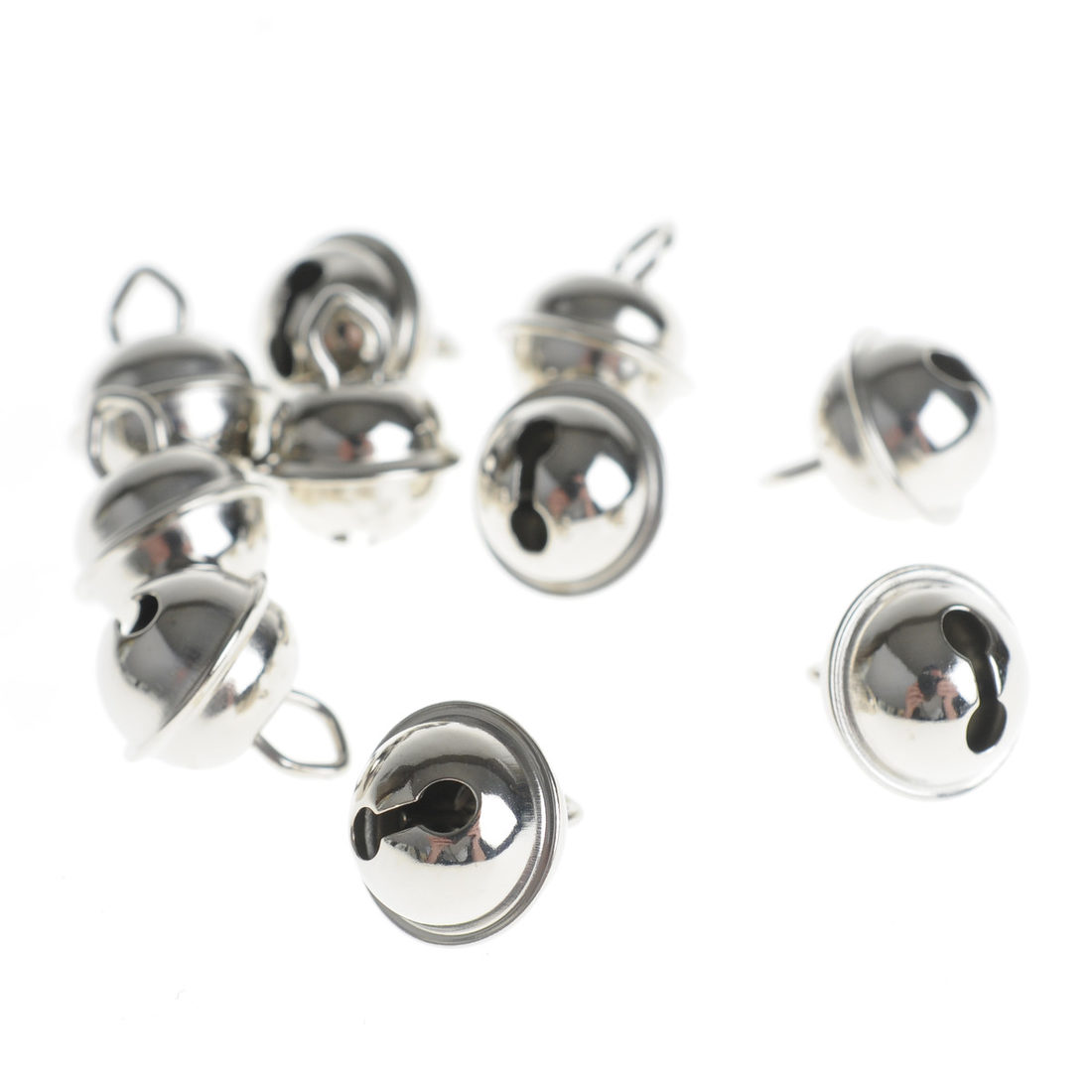 Belletjes 10 stuks zilverkleurig Belletjes 10 stuks zilverkleurig
