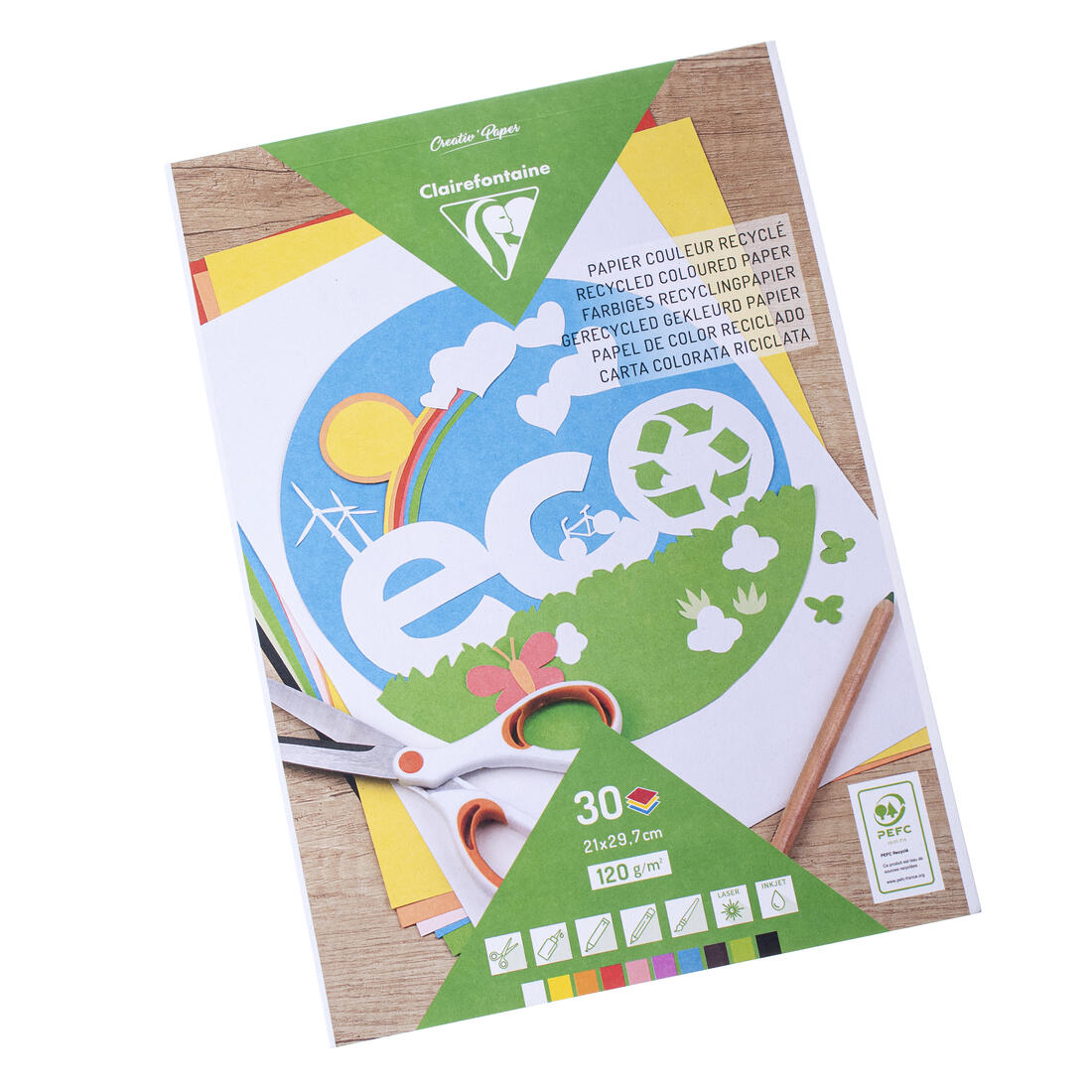 Knutselpapier A4 120 g 30 vellen 10 kleuren