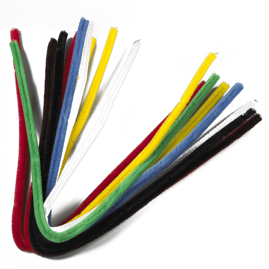 Chenille 9 mm/50 cm 10 stuks assortiment kleuren Chenille 9 mm/50 cm 10 stuks assortiment kleuren