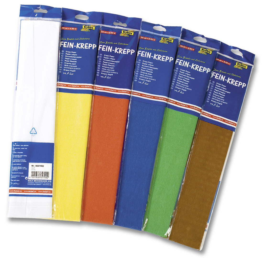Crêpepapier 250 x 50 cm assortiment 10 stuks
