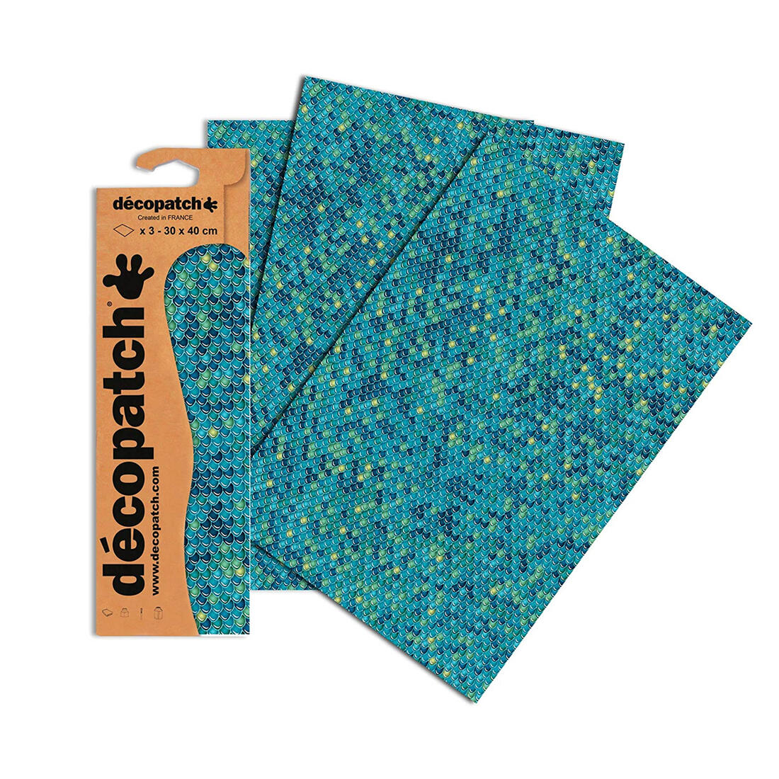 Decopatch papier 30 x 40 cm 3 vel schubben