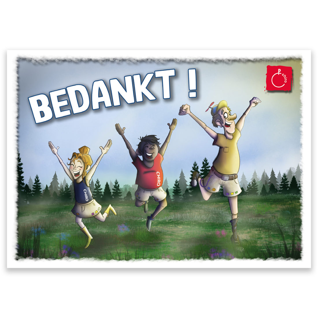 Wenskaart Chiro Bedankt !