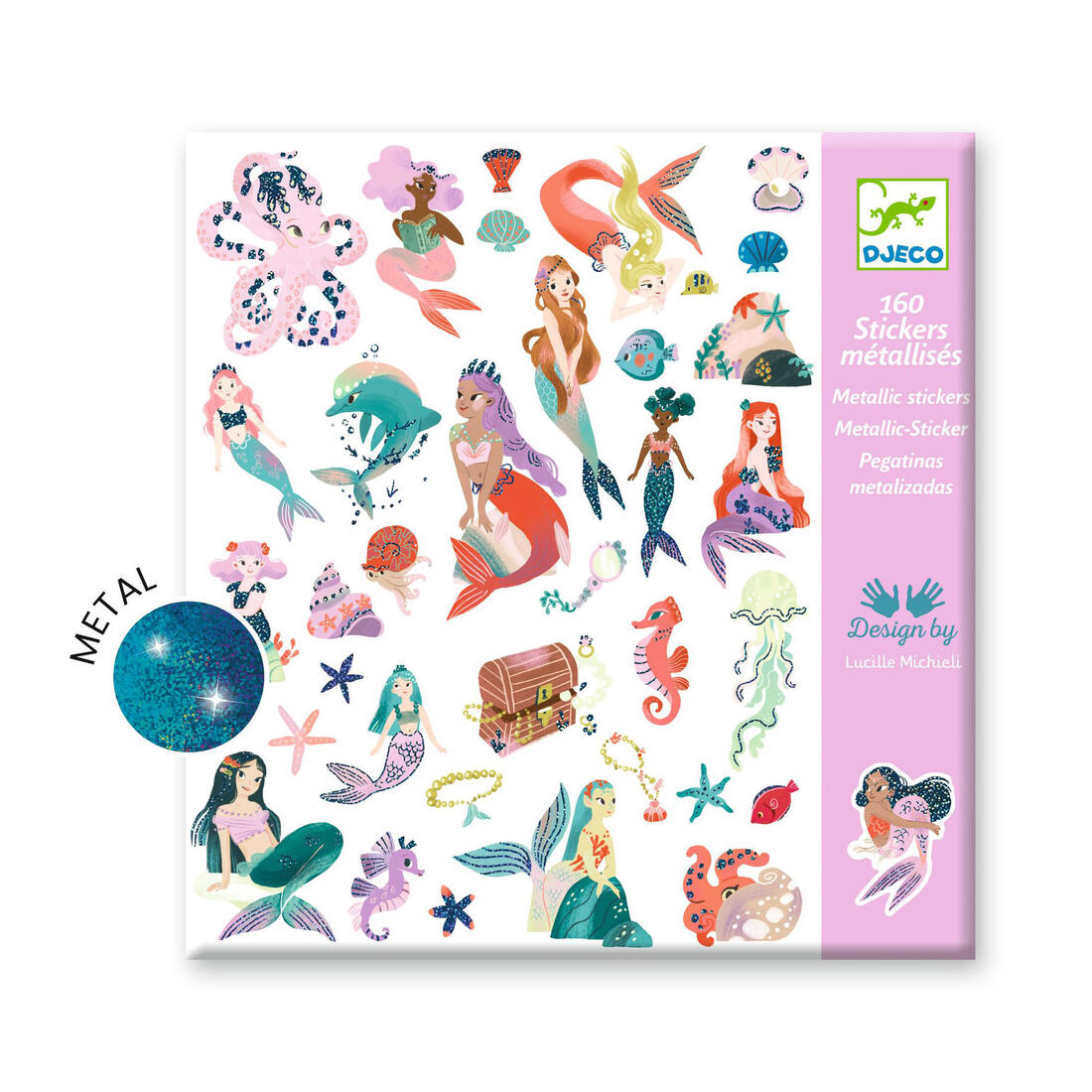Djeco stickers glinsterende zeemeerminnen 160 stuks