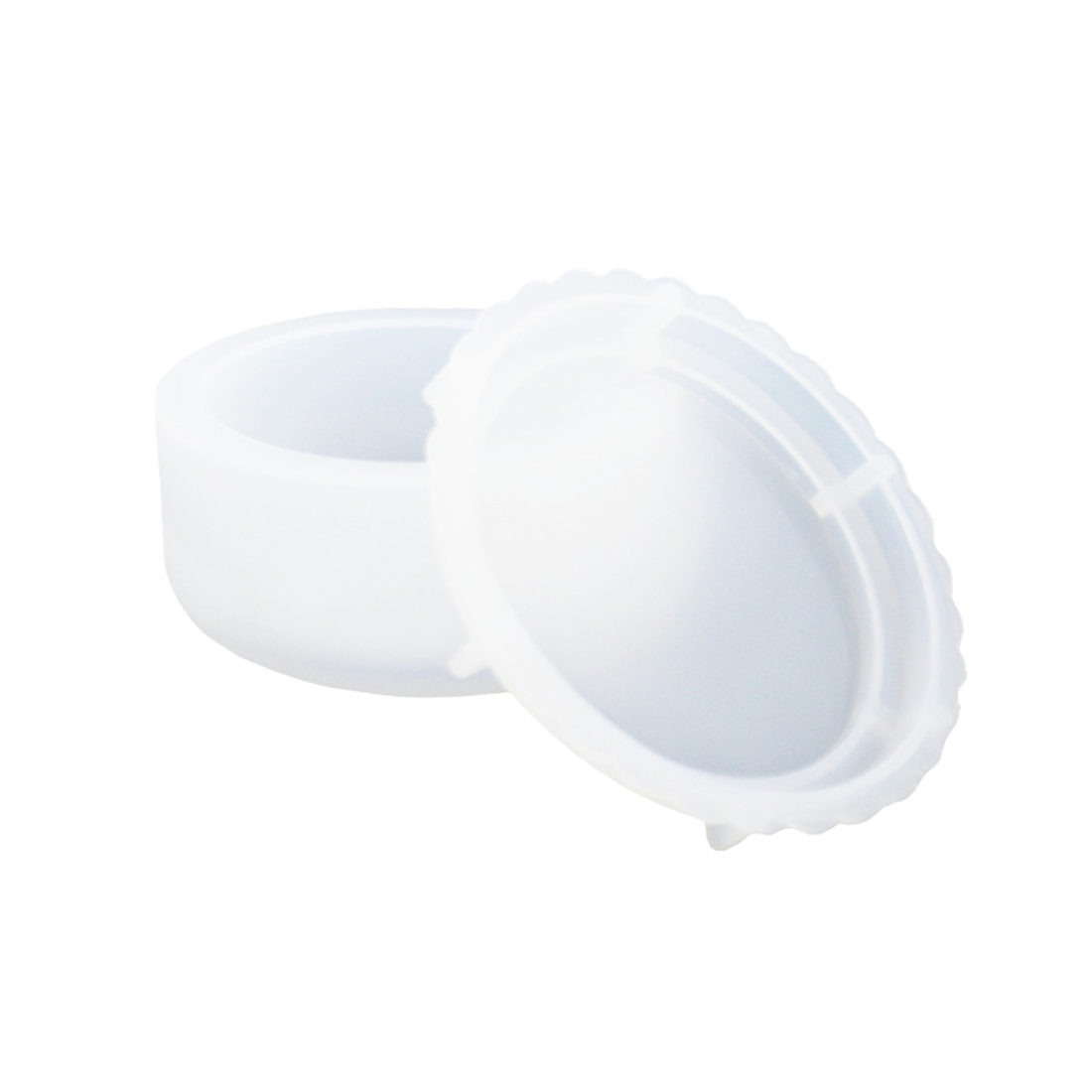 Siliconen mal potje met deksel 10,8 x 5,3 cm Siliconen mal potje met deksel 10,8 x 5,3 cm