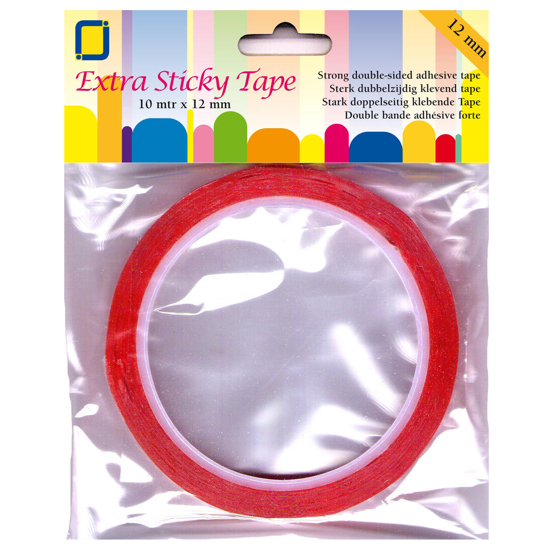 Plakband dubbelzijdig extra sterk 12 mm x 10 m
