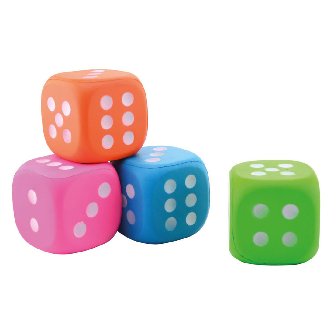 Foam dobbelsteen 12 cm pastelkleur Foam dobbelsteen 12 cm pastelkleur