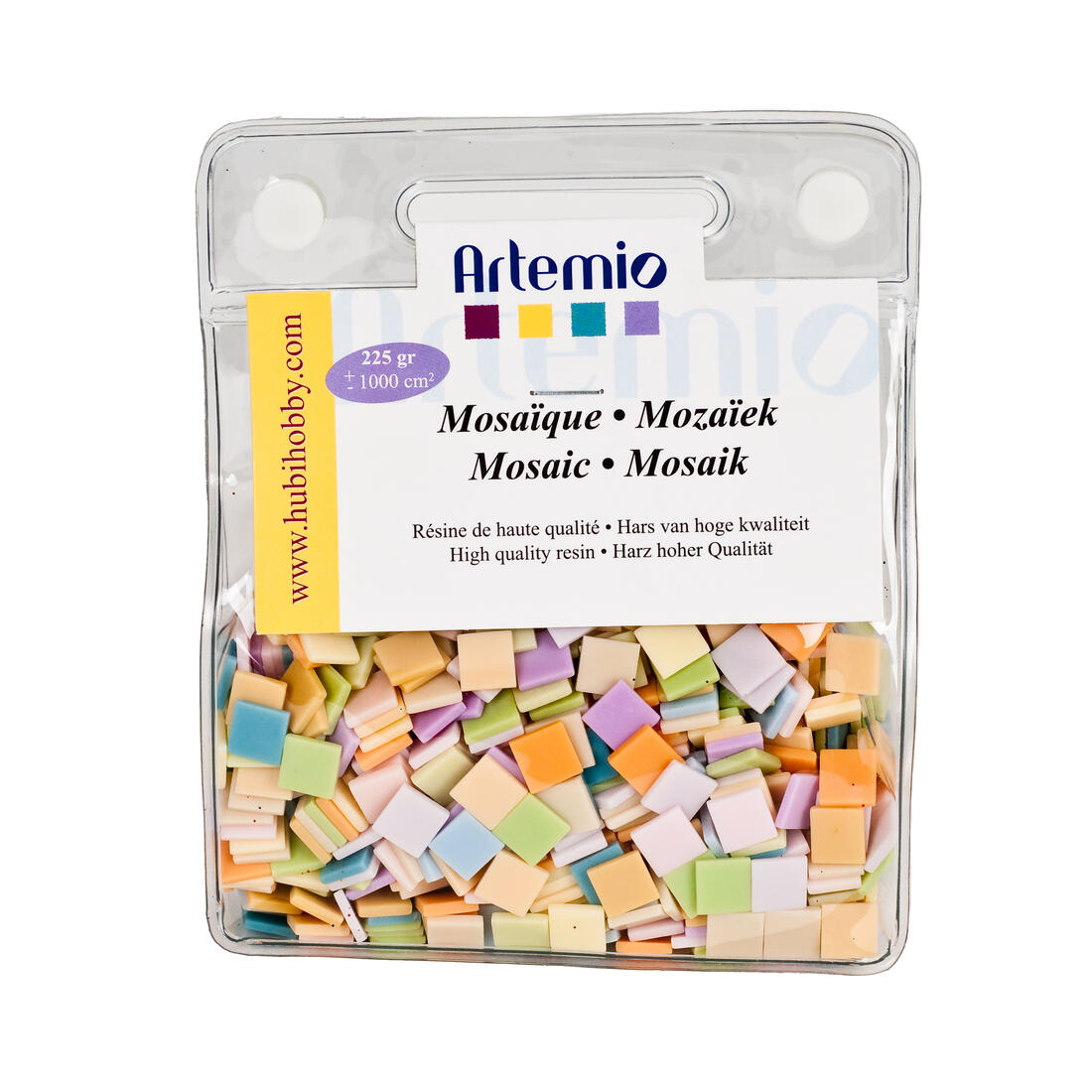 Mozaïek mat 10 x 10 mm 225 g pasteltinten