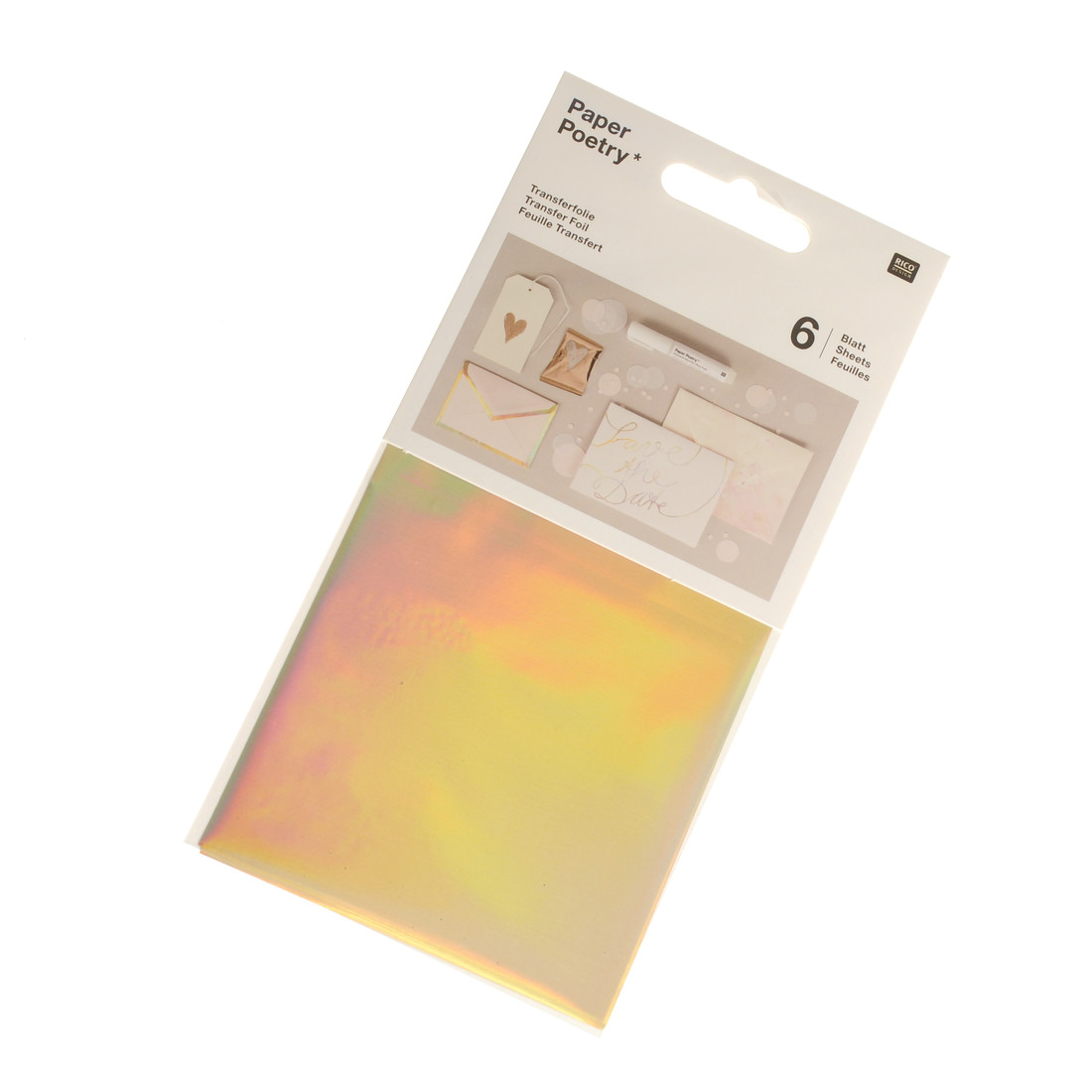 Transferfolie 9 x 15 cm 6 stuks iriserend Transferfolie 9 x 15 cm 6 stuks iriserend