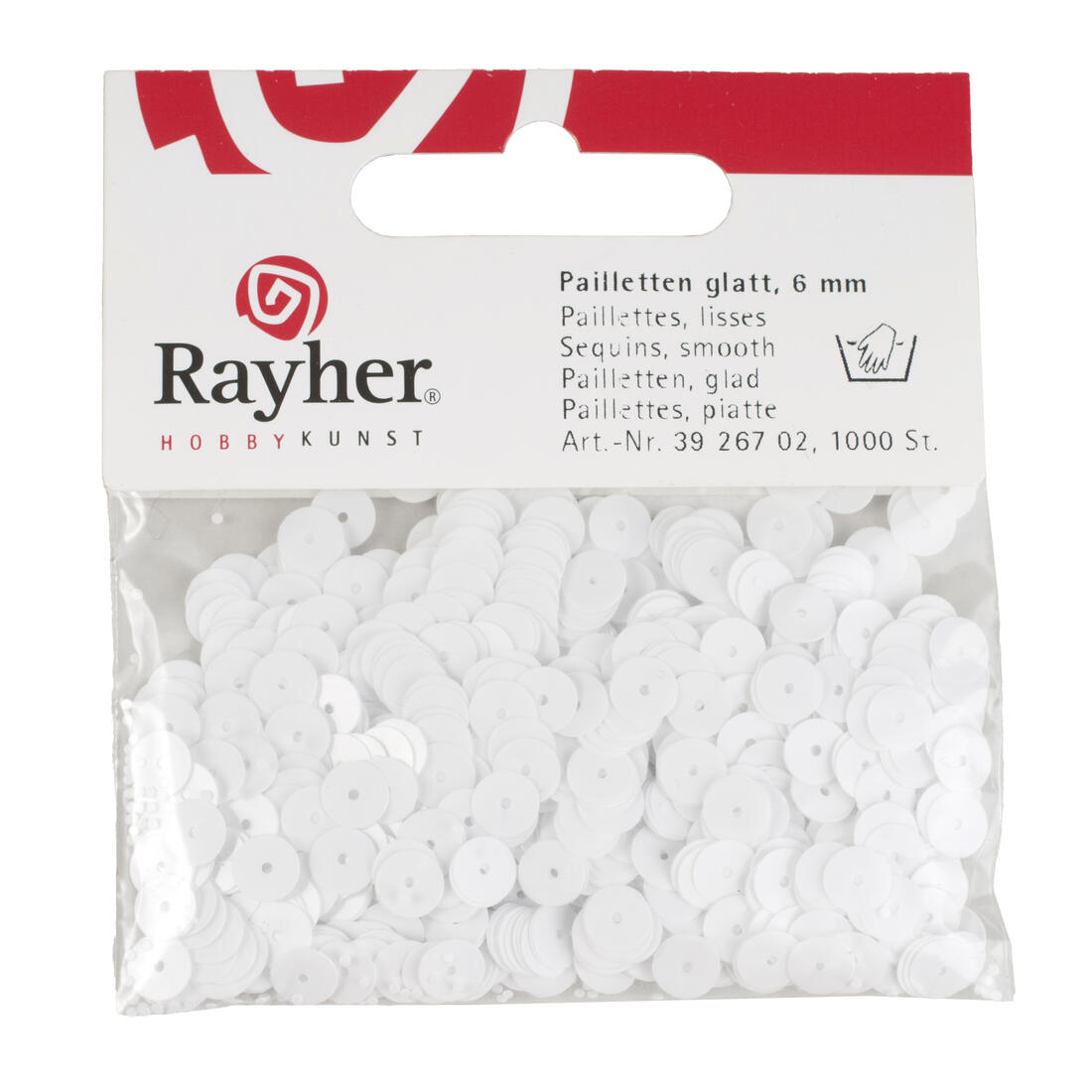 Pailletten 6 mm glad 1000 stuks