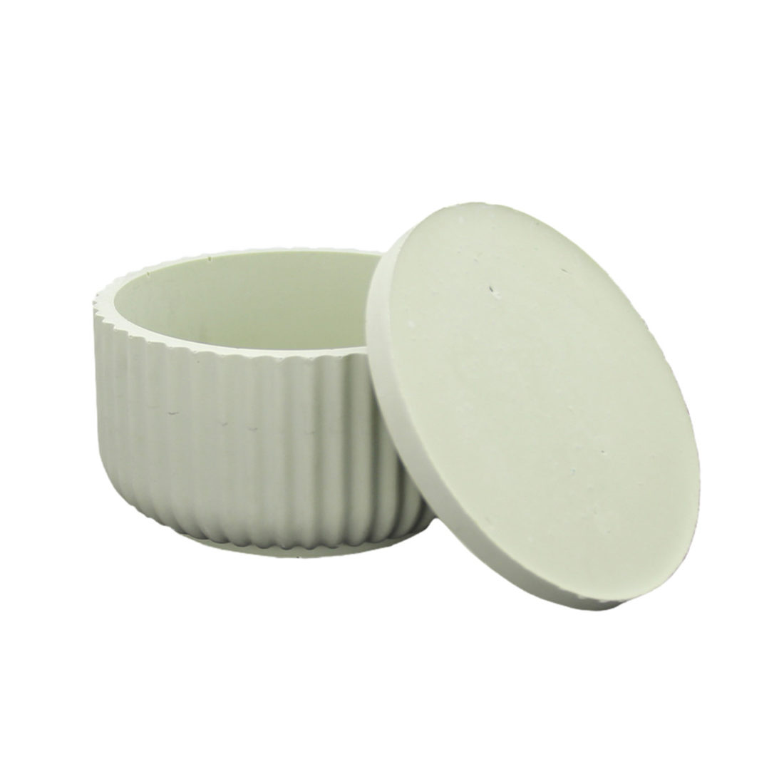 Siliconen mal pot geribbeld met deksel 10,8 x 5,3 cm Siliconen mal pot geribbeld met deksel 10,8 x 5,3 cm