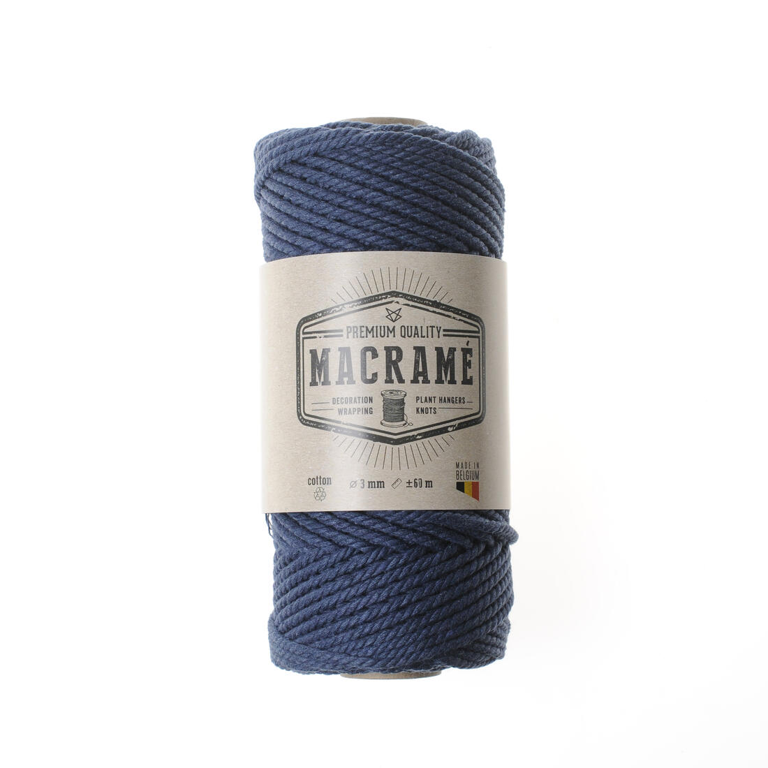 Macramé koord katoen 3 mm 60 m