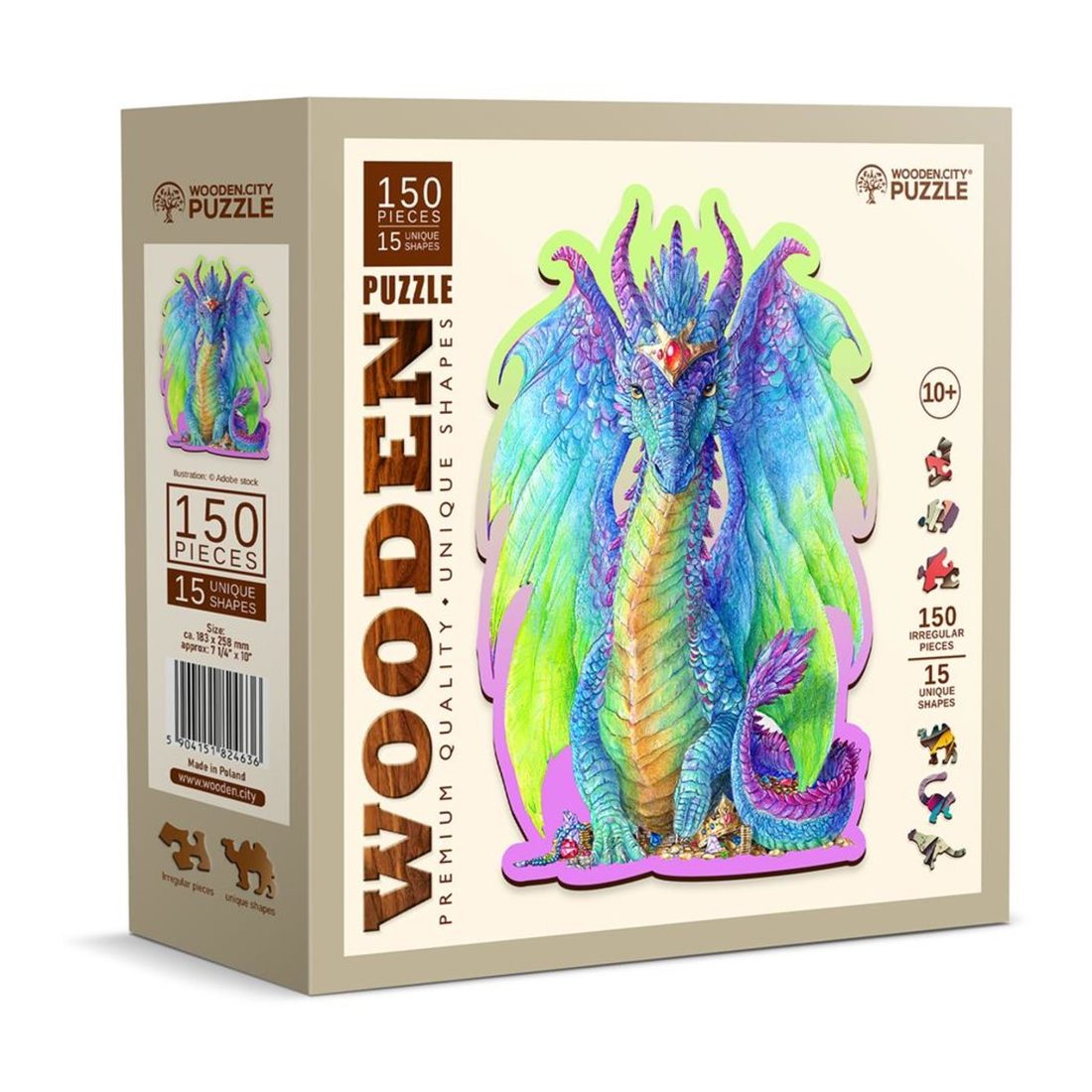 Wooden City puzzel Magnificent Dragon 150 stuks 8+