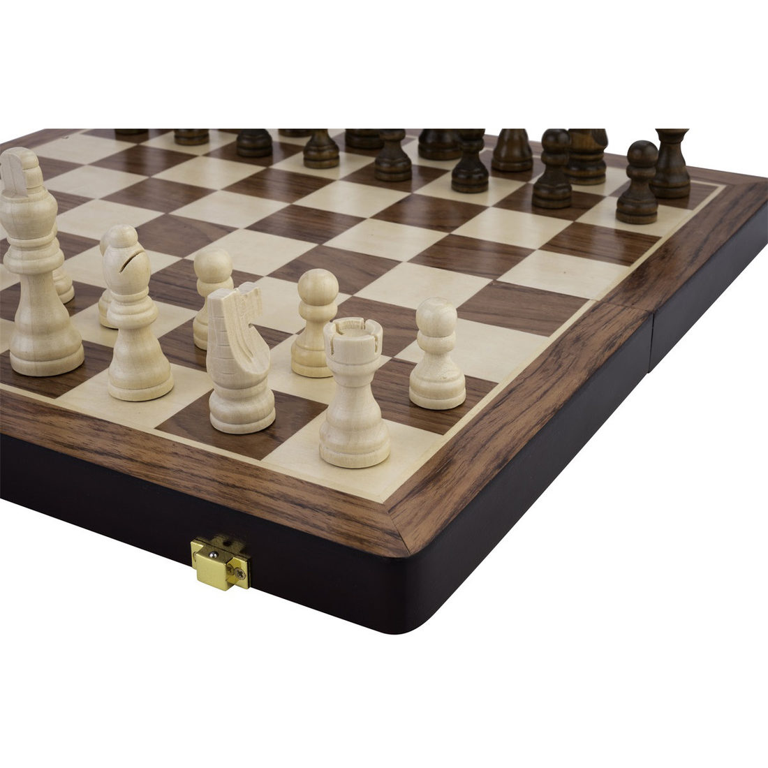 Schaak- en backgammonspel met spelstukken opklapbaar 38,5 cm Schaak- en backgammonspel met spelstukken opklapbaar 38,5 cm