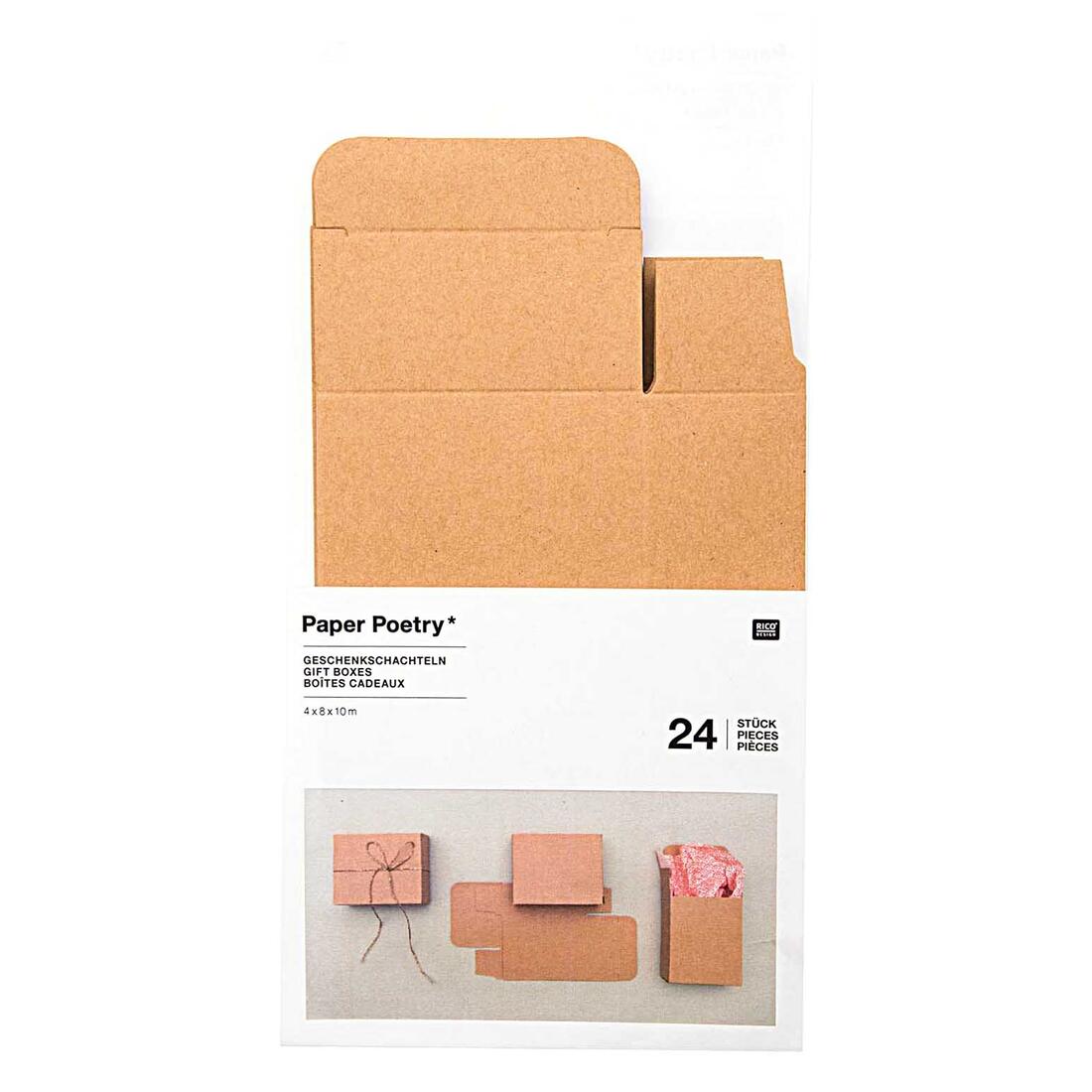 Geschenkdoosjes 4 x 8 x 10 cm 24 stuks bruin