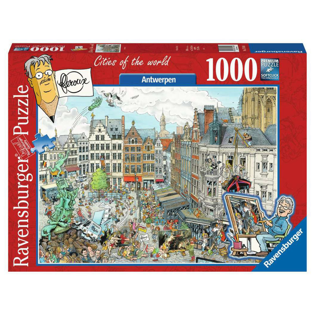 Puzzel Fleroux - Antwerpen cartoon 1000 stukjes
