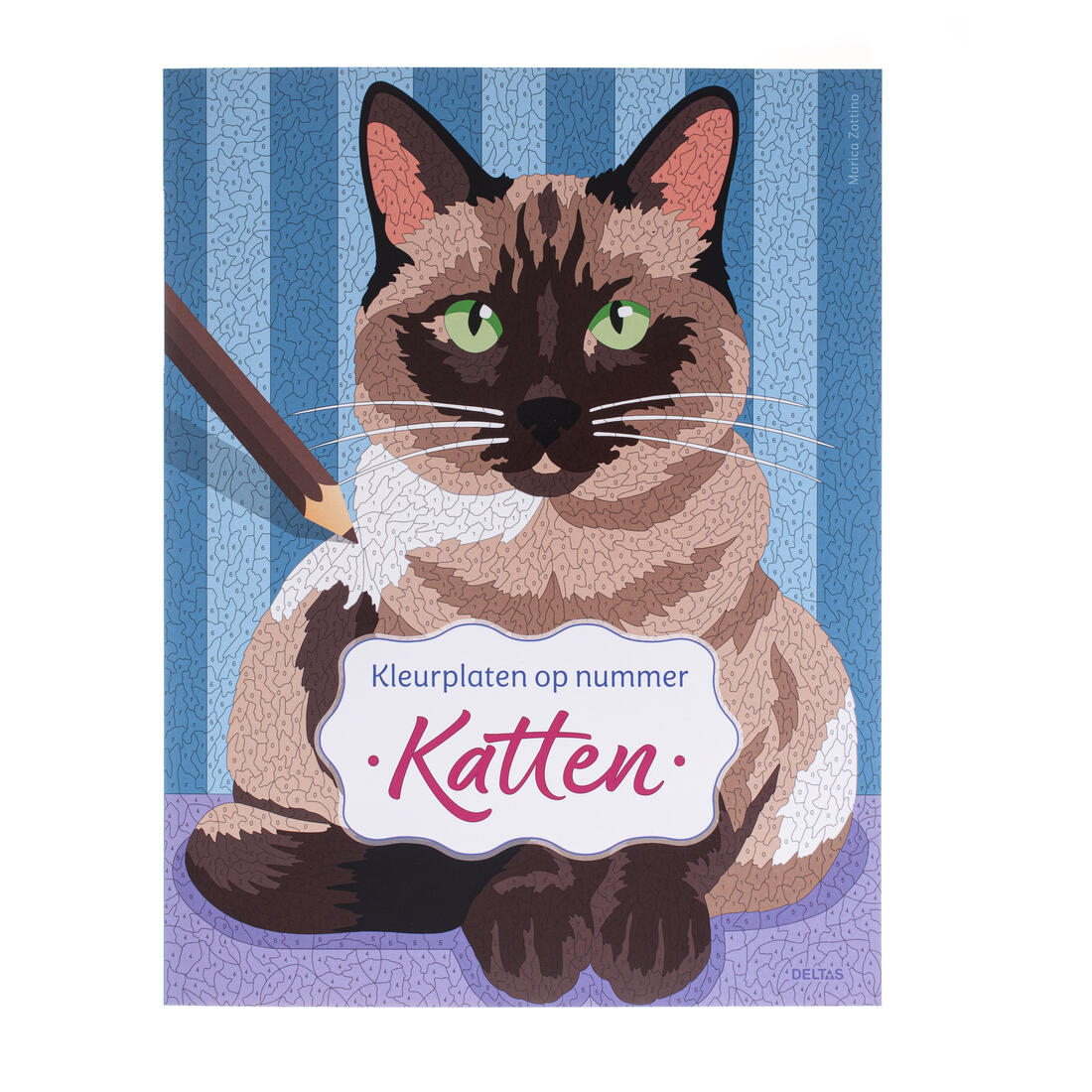 Kleurplaat op nummer katten