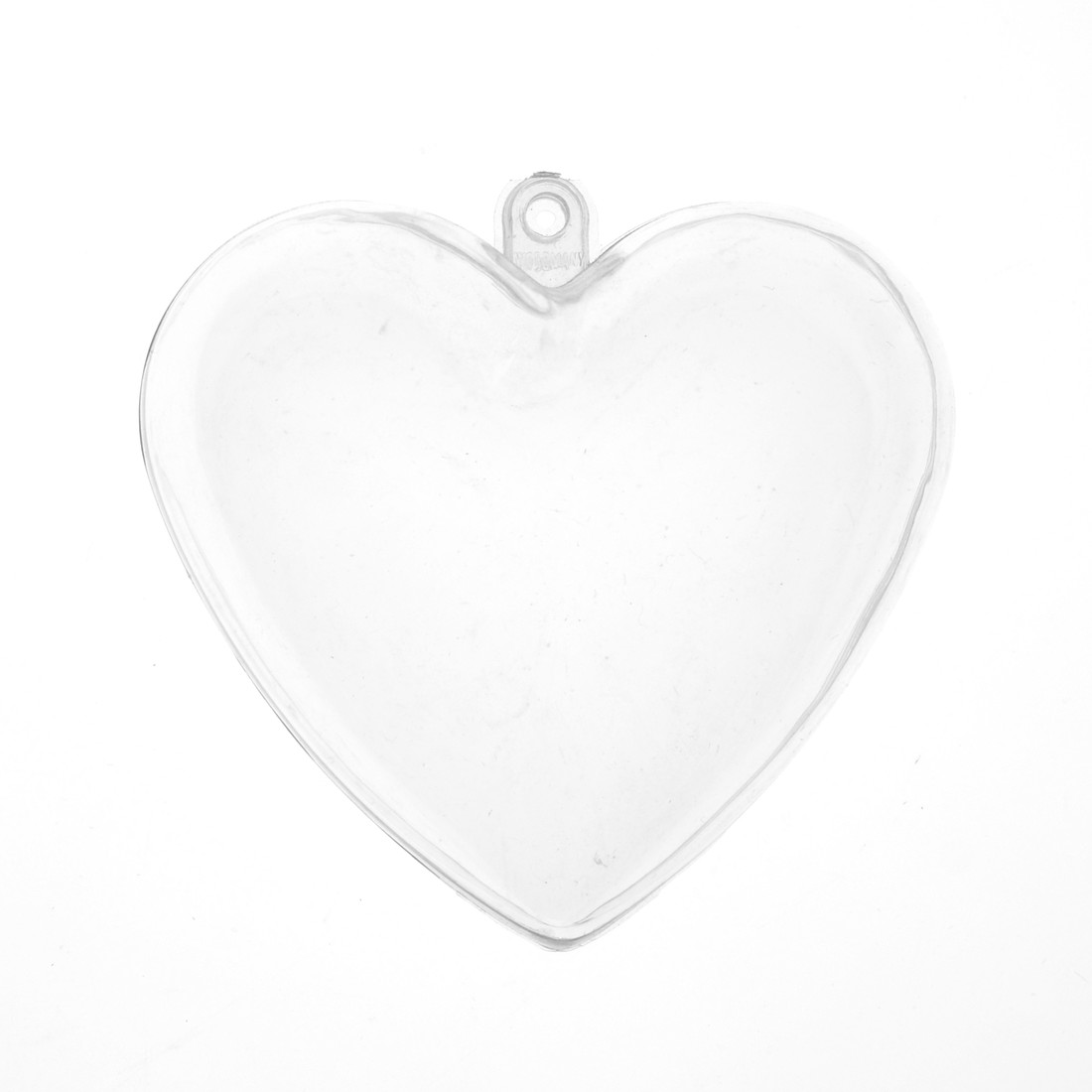 Plastic hart 2-delig 8 cm transparant