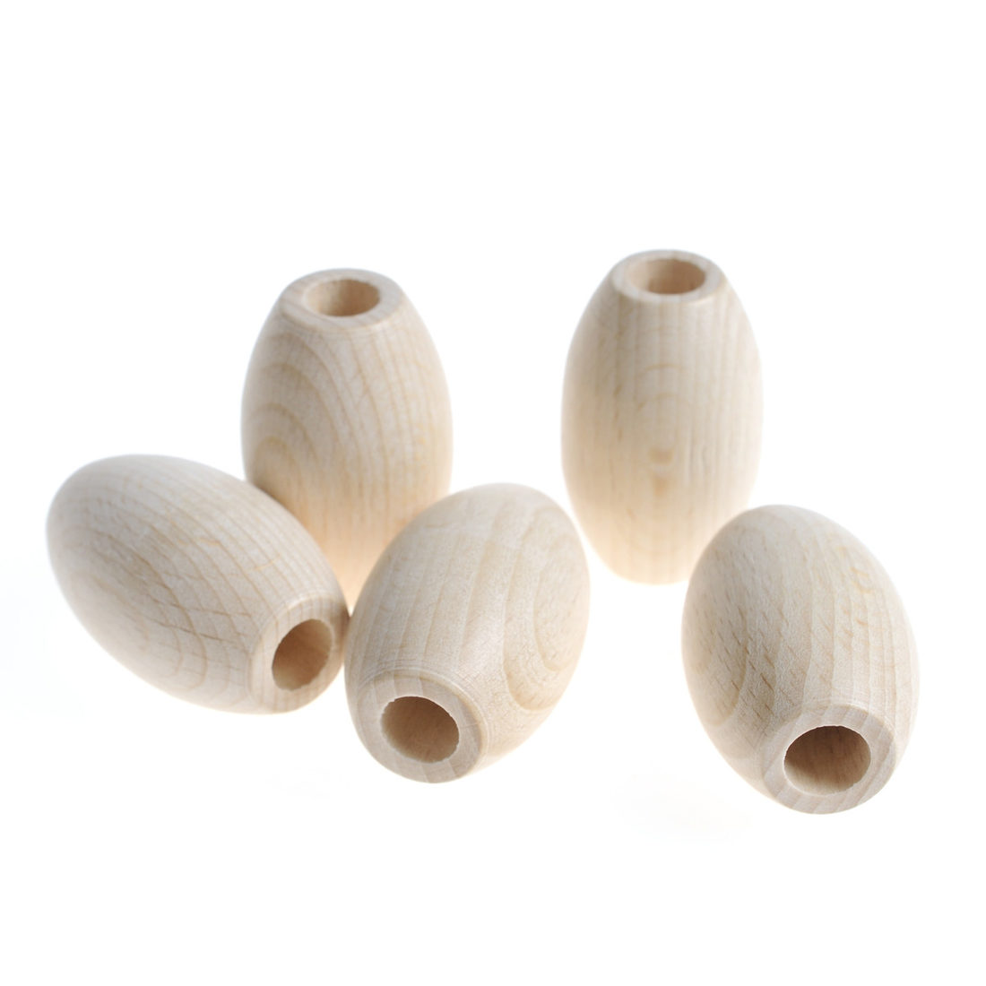 Houten olijf met groot gat 28 x 44 mm 5 stuks Houten olijf met groot gat 28 x 44 mm 5 stuks