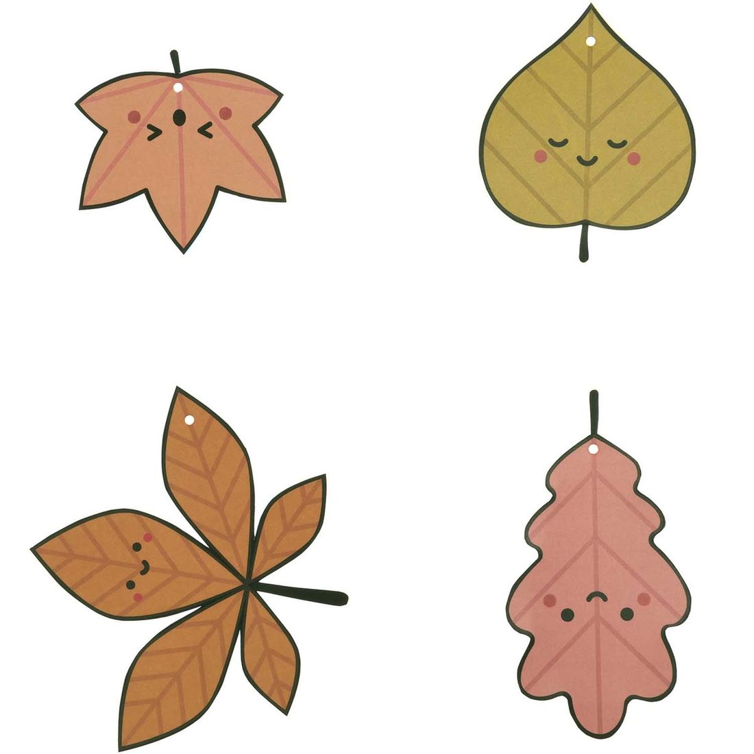 Geschenklabels 8-10 cm 8 stuks Funny Fall Leaves Geschenklabels 8-10 cm 8 stuks Funny Fall Leaves