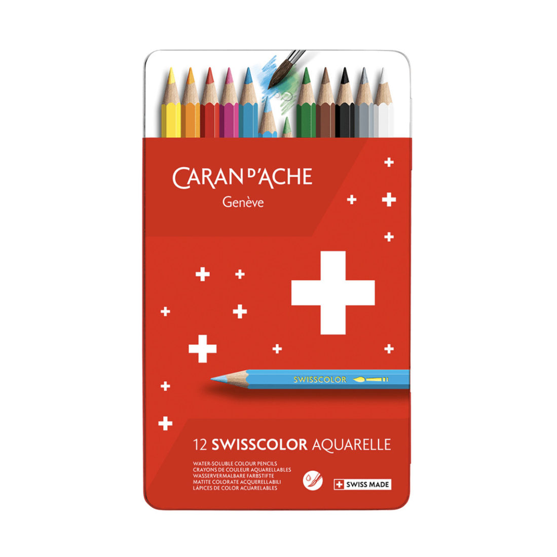 Caran D'Ache Swisscolor kleurpotloden aquarel 12 stuks Caran D'Ache Swisscolor kleurpotloden aquarel 12 stuks