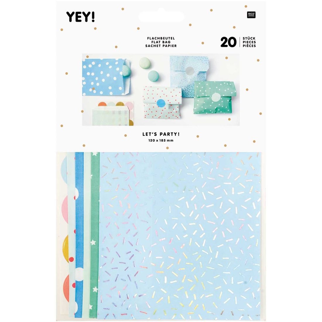 Verpakkingszakjes met stickers 20 stuks blauw