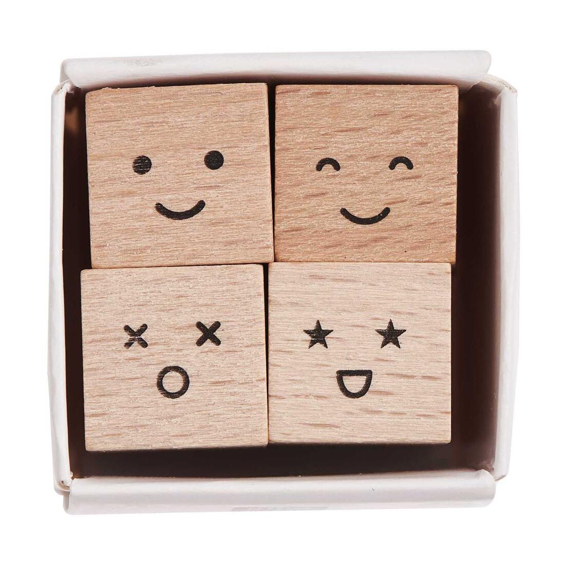 Stempelset smiley 4 stuks