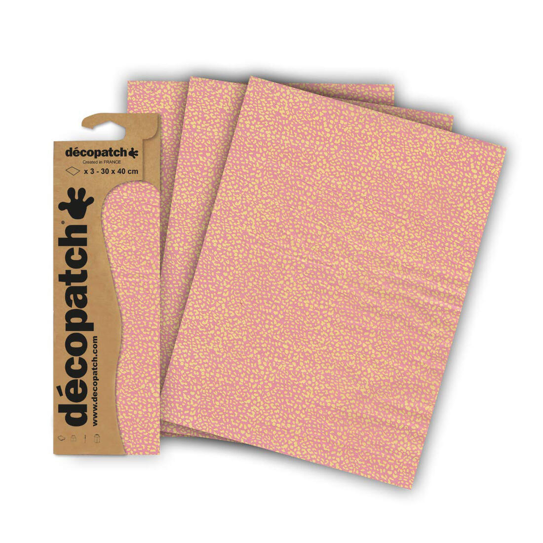 Decopatch papier 30 x 40 cm 3 vel roze/geel