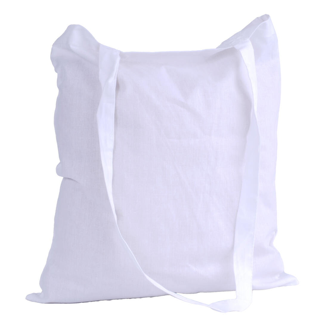 Katoenen zak 38 x 42 cm lang schouderlint wit Katoenen zak 38 x 42 cm lang schouderlint wit