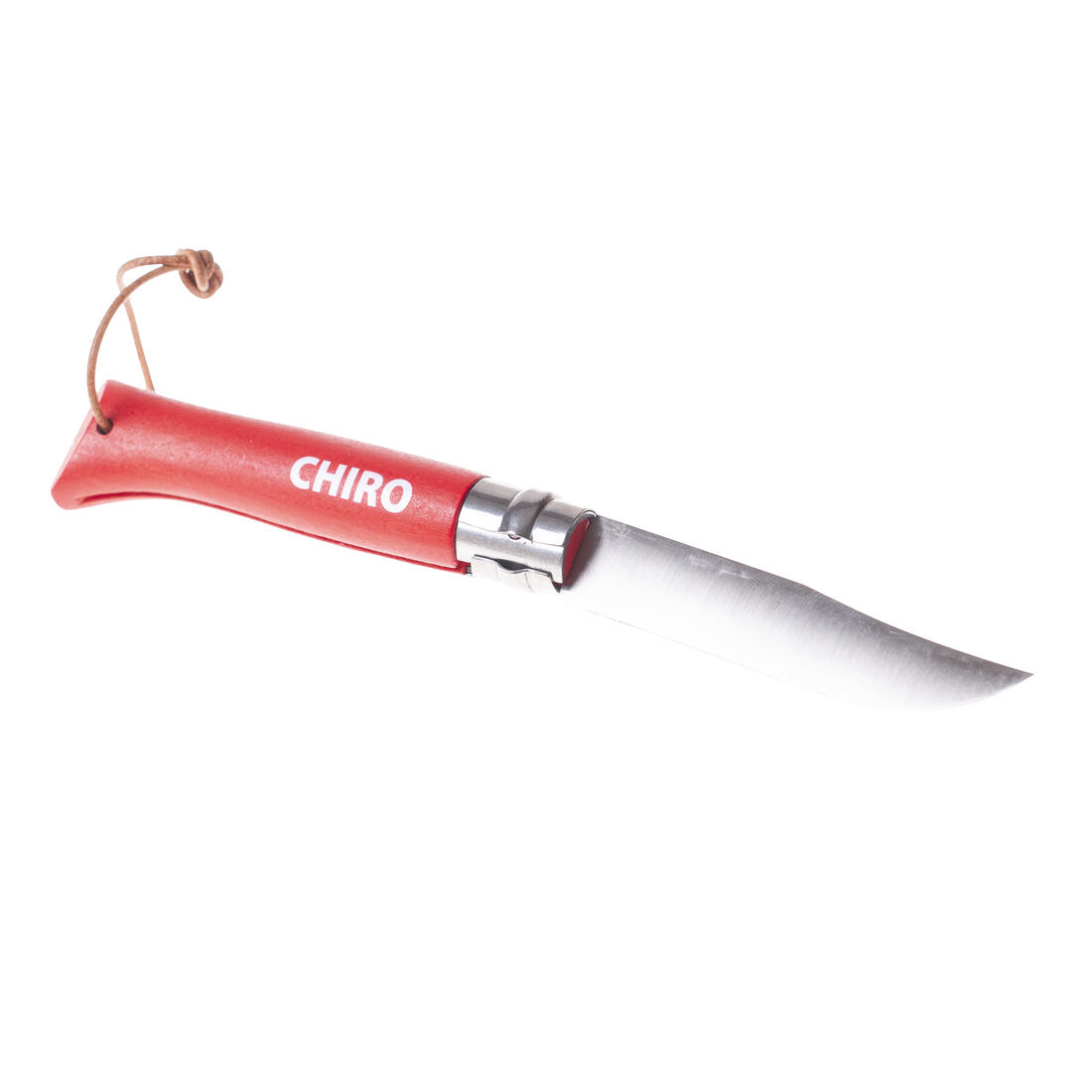 Opinel Chiro rood RVS N°08 met lederkoord