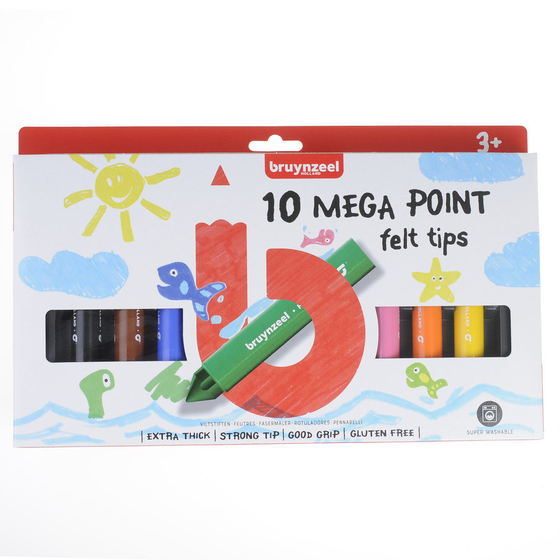 Bruynzeel viltstiften extra dik 10 stuks Bruynzeel viltstiften extra dik 10 stuks