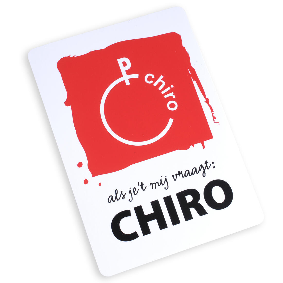 Sticker klein Als je 't mij vraagt Chiro 10 x 7 cm