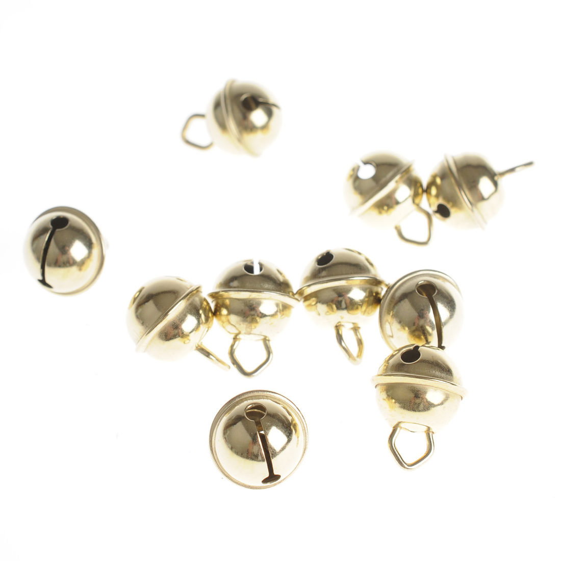 Belletjes 10 stuks goudkleurig Belletjes 10 stuks goudkleurig