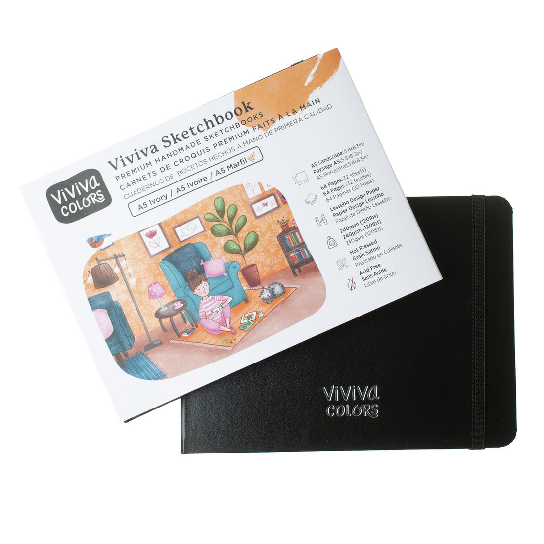 Viviva schetsboek voor aquarel 240 g A5 Viviva schetsboek voor aquarel 240 g A5