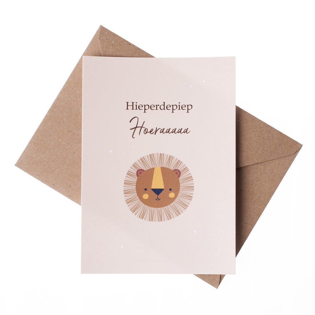 Wenskaart - hieperdepiep hoeraaaa- leeuwtje