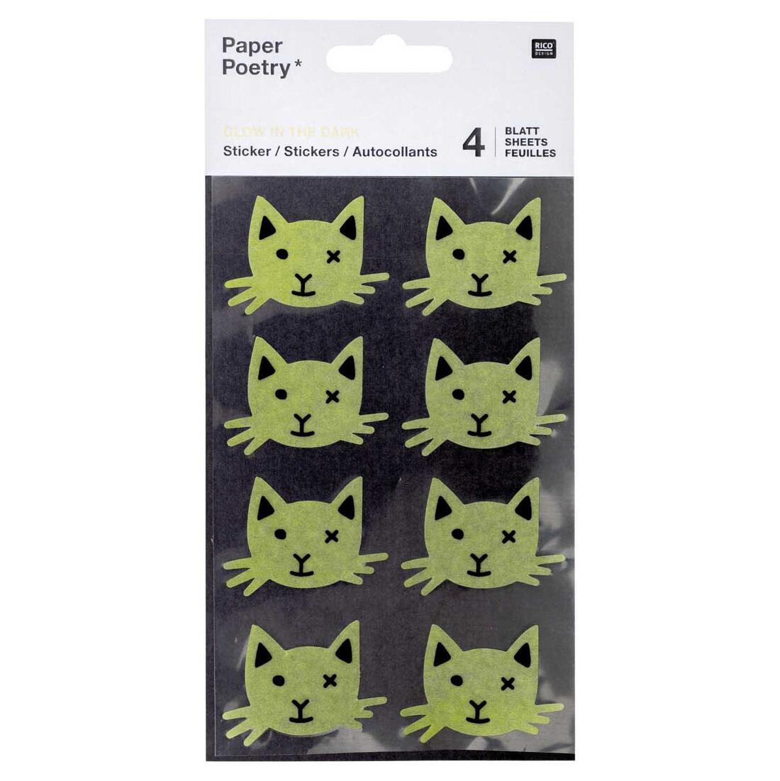 Washi sticker zwarte kat