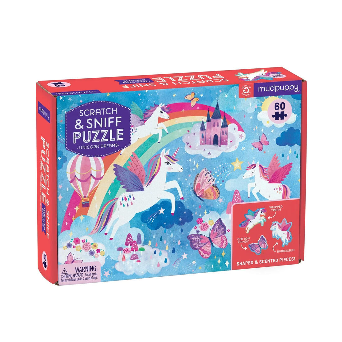 Puzzel scratch & sniff Eenhoorn dromen 60 stuks 3+